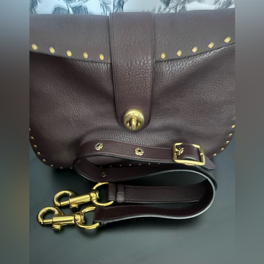 COACH PAGE 27 OXBLOOD WITH RIVETS GUC - Picture 3 of 17